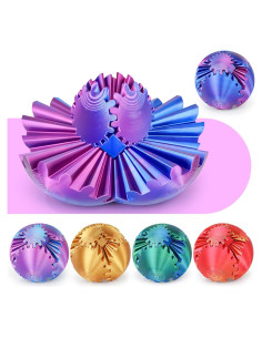 Bola de Engranaje Antiestrés 3D Minleway 8 cm Púrpura Azul