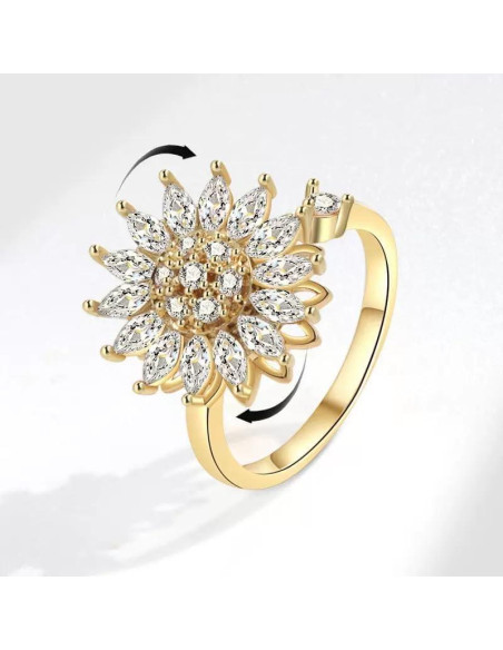 Anillo Fidget Antiestrés Ajustable Estrella Luna Plata Anillo Fidget Antiestrés Ajustable Estrella Luna Plata