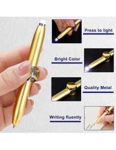 4 Bolígrafos Antiestrés HEQU con Luz LED y Diseño Ergonomico 2