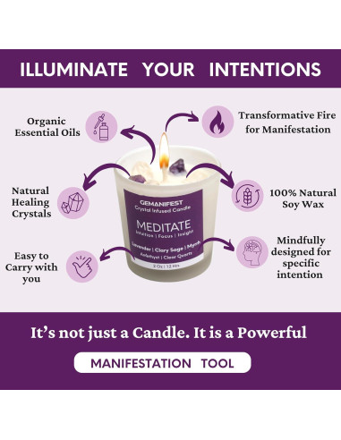 Vela de Manifestación Ylang Ylang con Cristales 190g