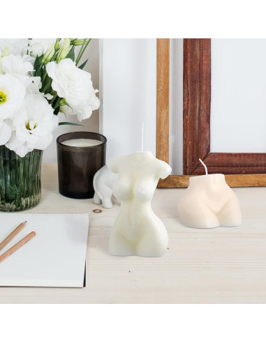2 Velas de Soja Estéticas Cuerpo Femenino 6.5x9.5cm