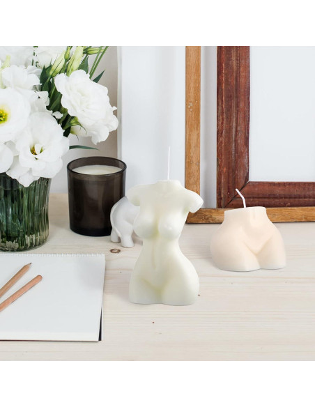 2 Velas de Soja Estéticas Cuerpo Femenino 6.5x9.5cm