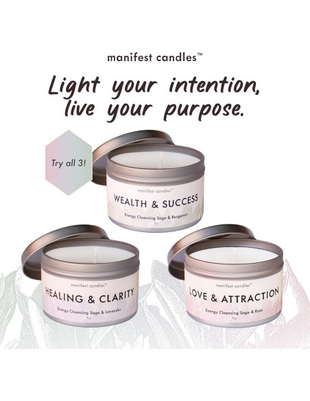 Vela de Dinero Salvia y Bergamota con Pulsera de Éxito