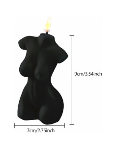 2 Velas Decorativas Cuerpo Femenino Itechpanda Blanco Negro 2