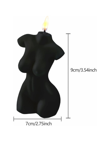 2 Velas Decorativas Cuerpo Femenino Itechpanda Blanco Negro