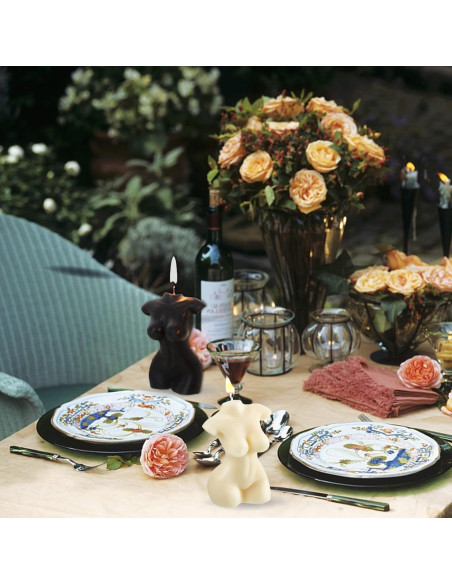 2 Velas Decorativas Cuerpo Femenino Itechpanda Blanco Negro