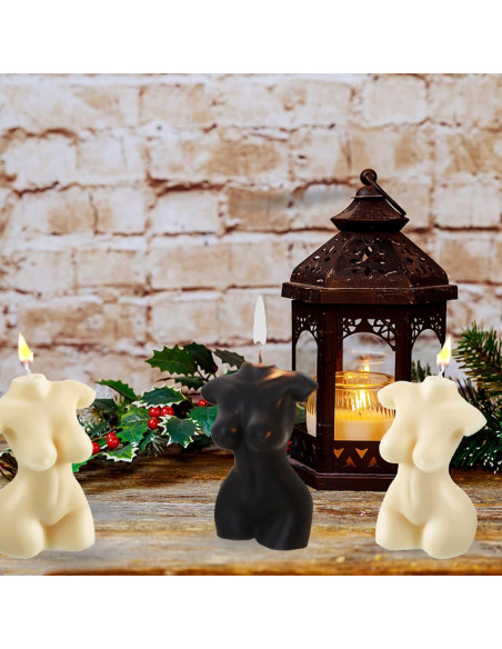 2 Velas Decorativas Cuerpo Femenino Itechpanda Blanco Negro