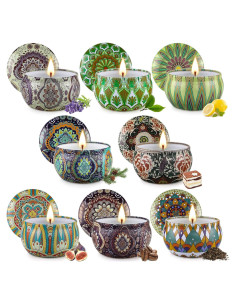 Juego de 8 Velas Aromáticas DRISCOLL Aromaterapia 160H