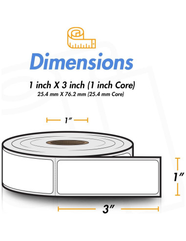 Etiquetas Térmicas Directas OfficeSmart 1"x3" - 4 Rollos
