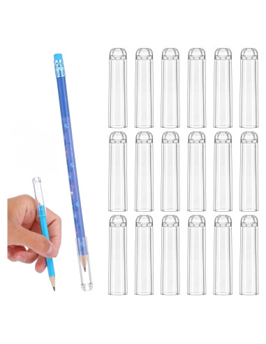18 Tapas de Lápiz Transparentes Gtziqa - Protectores de Punta