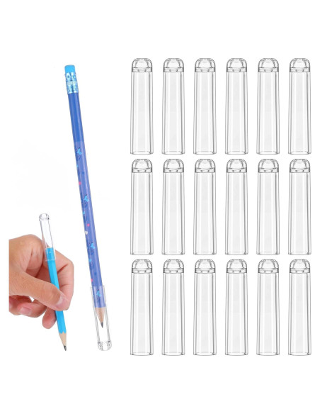 18 Tapas de Lápiz Transparentes Gtziqa - Protectores de Punta