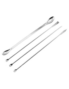 Set de Cucharas de Muestreo Micro Maxmoral Acero Inoxidable 4 Pzas