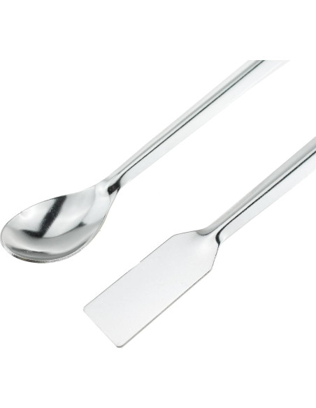 10PCS Cucharas de Muestreo Acero Inoxidable 19.5cm Laboratorio