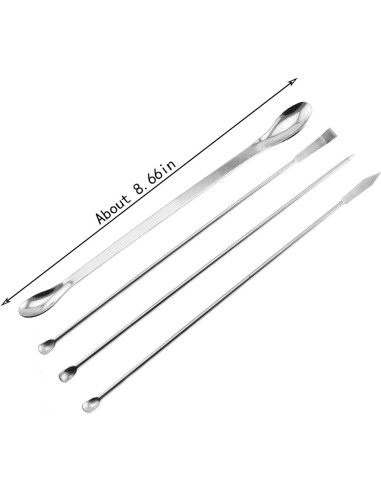Set de Cucharas de Muestreo Micro Maxmoral Acero Inoxidable 4 Pzas