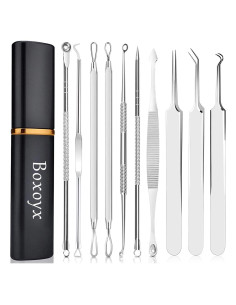 Kit de Herramientas para Espinillas Boxoyx 10 Piezas Acero Inoxidable