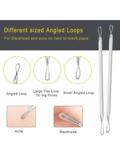 Kit de Herramientas para Espinillas Boxoyx 10 Piezas Acero Inoxidable 2