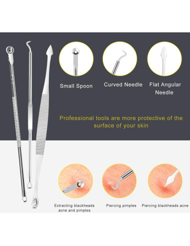 Kit de Herramientas para Espinillas Boxoyx 10 Piezas Acero Inoxidable