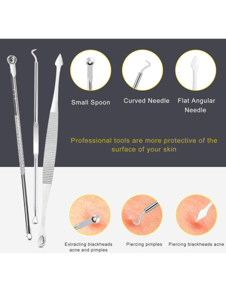 Kit de Herramientas para Espinillas Boxoyx 10 Piezas Acero Inoxidable
