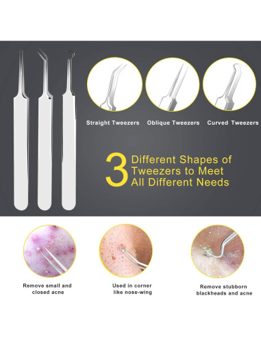 Kit de Herramientas para Espinillas Boxoyx 10 Piezas Acero Inoxidable