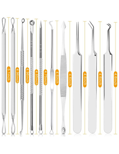 Kit de Herramientas para Espinillas Boxoyx 10 Piezas Acero Inoxidable