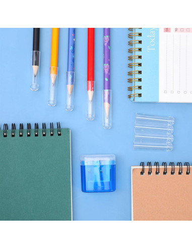 18 Tapas de Lápiz Transparentes Gtziqa - Protectores de Punta