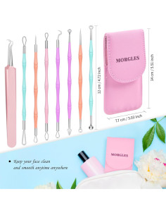 Kit de Extracción de Espinillas MORGLES 14 Piezas Acero Inoxidable 2
