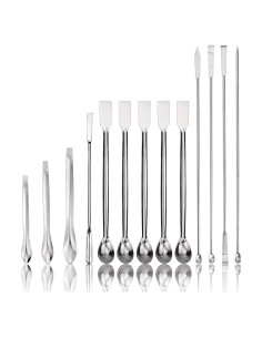 Juego de 15 Piezas de Espátula Acero Inoxidable Laboratorio