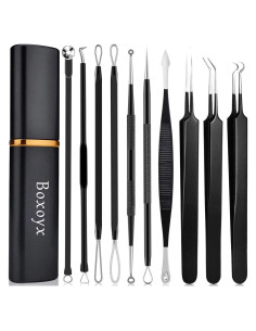 Kit de Herramientas para Espinillas Boxoyx 10 Piezas Negro