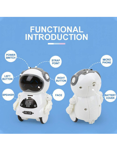 Robot de Bolsillo Hablante GoolRC RC Mini 6.5x5x8.5cm