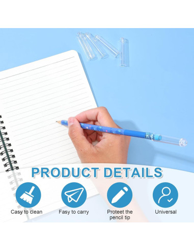 18 Tapas de Lápiz Transparentes Gtziqa - Protectores de Punta