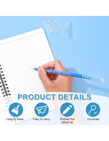 18 Tapas de Lápiz Transparentes Gtziqa - Protectores de Punta