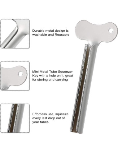 Exprimidores de Tubos de Acero Inoxidable DonLeeving 10 Pcs
