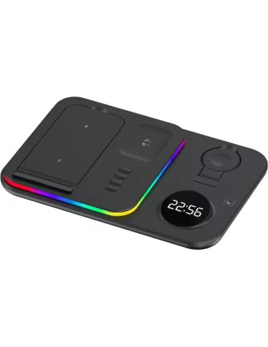 Cargador Inalámbrico Rápido 5 en 1 Galleria Fte con Reloj Digital