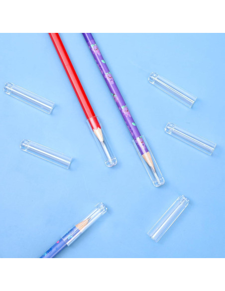 18 Tapas de Lápiz Transparentes Gtziqa - Protectores de Punta