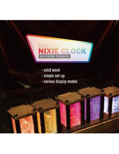 Reloj Digital RGB de Madera de Cereza Aventureros 2