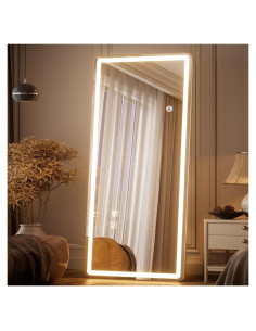 Espejo de Cuerpo Completo LED VETROVUE 180x66 cm Blanco