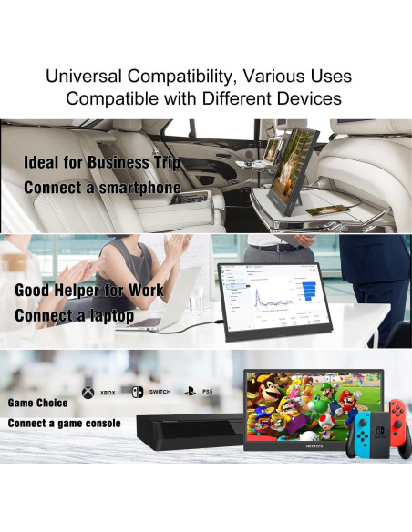 Monitor Portátil 14" FHD 1920x1200 Touchscreen Akntzcs