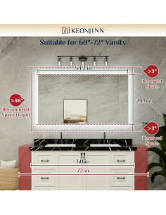 Espejo de Baño LED Keonjinn 76,2 x 139,7 cm Retroiluminado 2