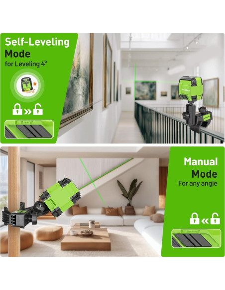 Nivel Láser Autonivelante Huepar GK011DGM Verde 30m