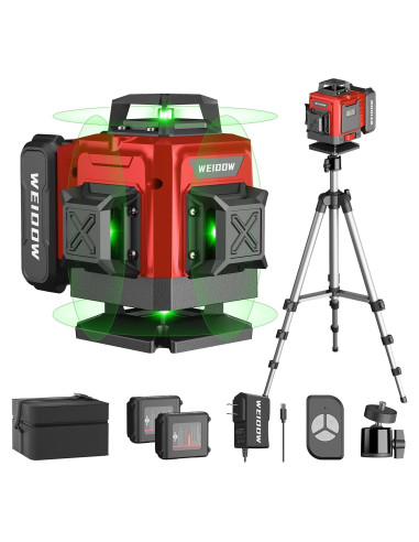 Nivel Láser 4D Autonivelante WEIDDW con Trípode y Baterías