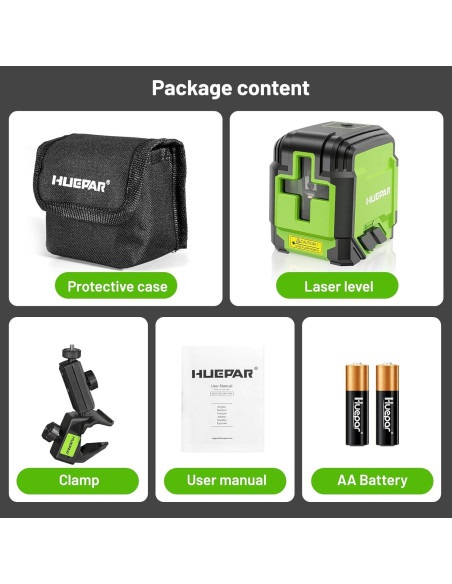 Nivel Láser Autonivelante Huepar GK011DGM Verde 30m