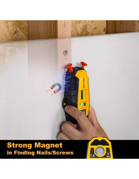 Buscador de Montantes Magnético PREXISO con Nivel Láser 9m