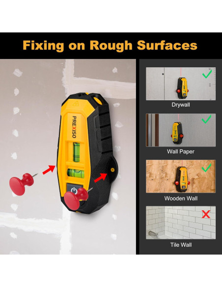 Buscador de Montantes Magnético PREXISO con Nivel Láser 9m