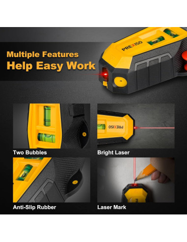 Buscador de Montantes Magnético PREXISO con Nivel Láser 9m