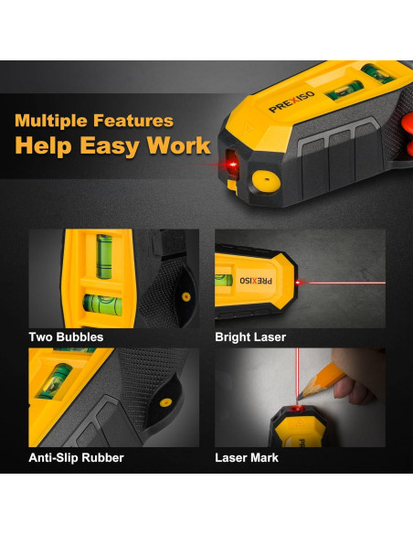 Buscador de Montantes Magnético PREXISO con Nivel Láser 9m