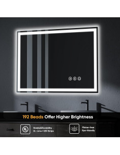 Espejo de Baño LED JLERLI 71x51 cm Anti-Niebla Regulable 2