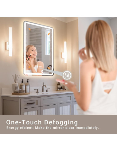 Espejo de baño LED AFMMFA 71x50 cm con anti-vaho