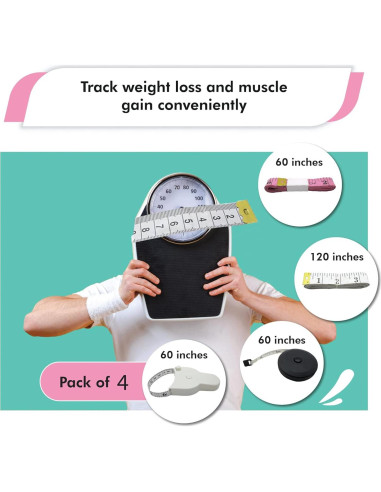 Cinta Métrica Retráctil Gadgetime - Paquete de 4 Unidades