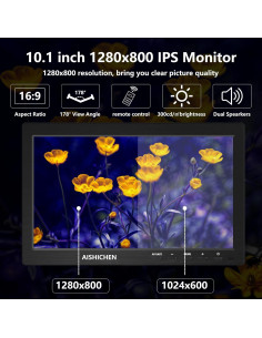Monitor de Seguridad 10.1" AISHICHEN 1280x800 IPS HDMI 2
