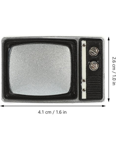 Mini Televisión Vintage LOGOFUN para Casa de Muñecas - Marrón Claro 2